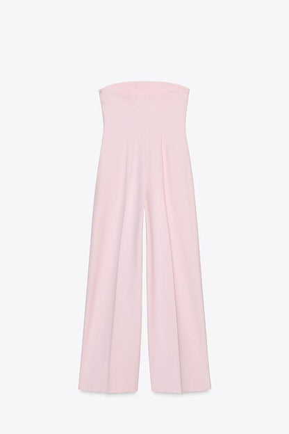 Pink Strapless Jumpsuit