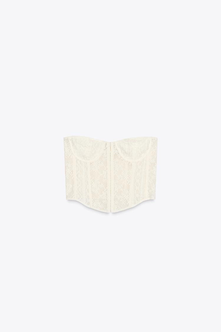 Cream Lace Corset Top
