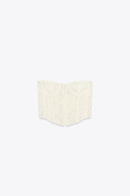 Cream Lace Corset Top