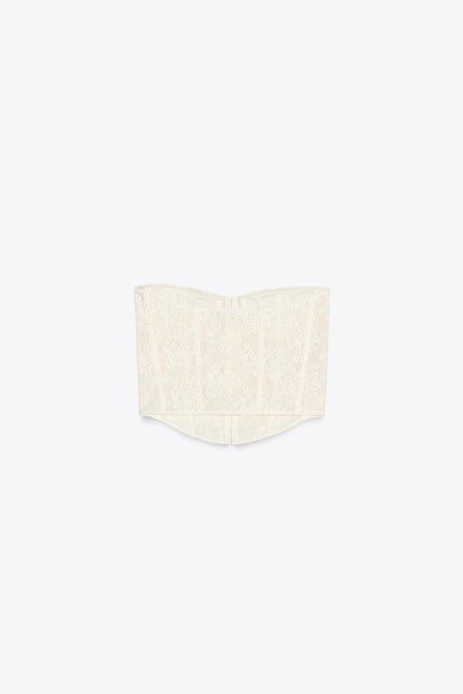 Cream Lace Corset Top