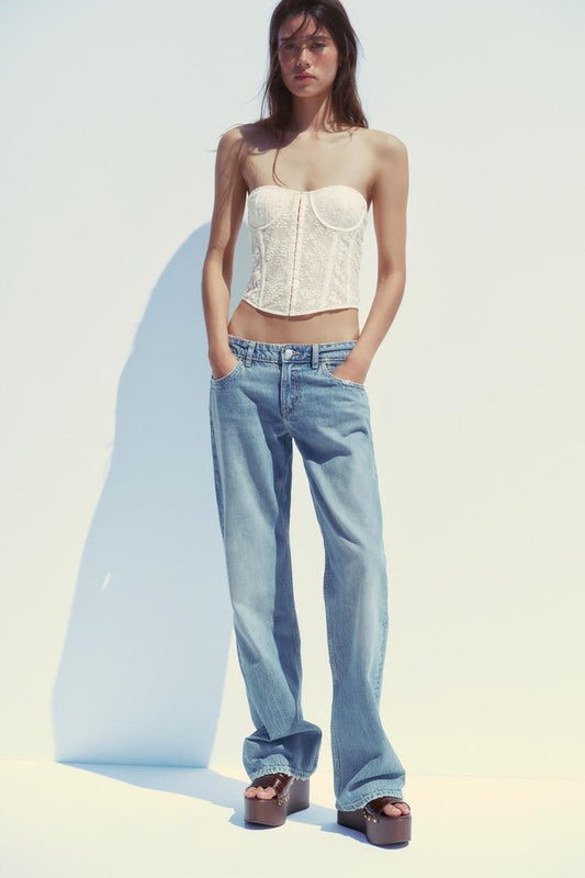 Cream Lace Corset Top