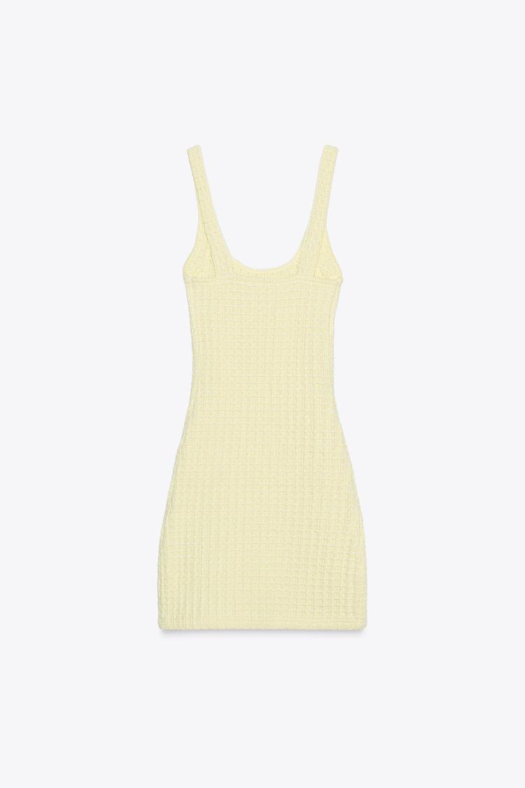 Yellow Halter Neck Stretch Dress