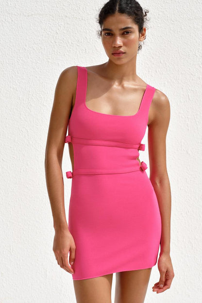 Bright Pink Dress With Ties