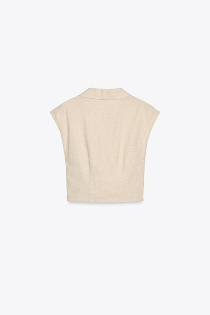 Linen Top And Skirt Co-Ord Set