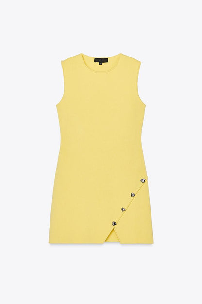 Irregular Buttoned Dress