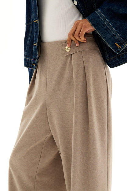 Beige Jersey Trousers