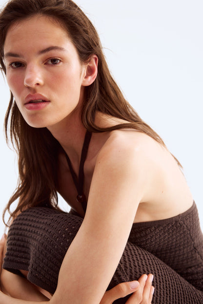 Crochet Dress With Beads Detailing