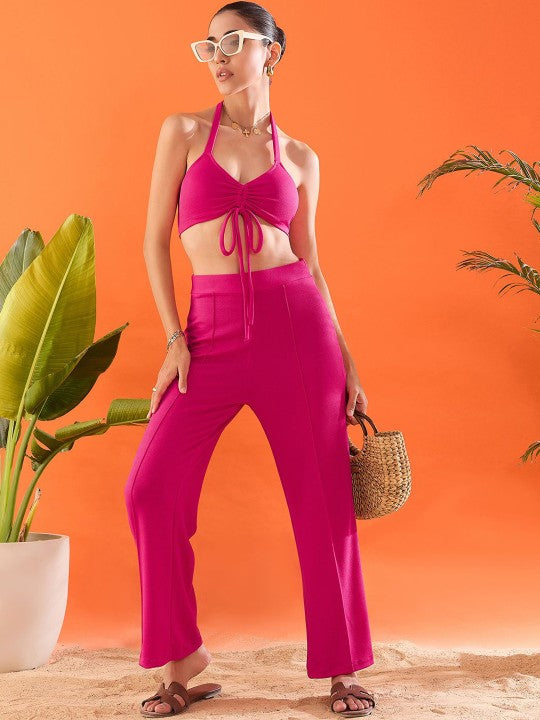 Ava Halter Neck Front Tie-up Coord Set