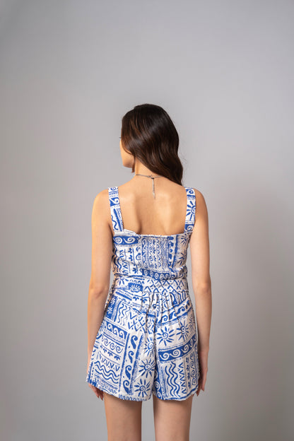 Moon Blue And White Jumpsuit
