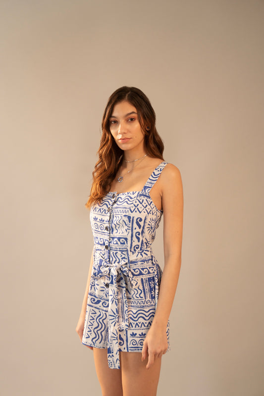 Moon Blue And White Jumpsuit