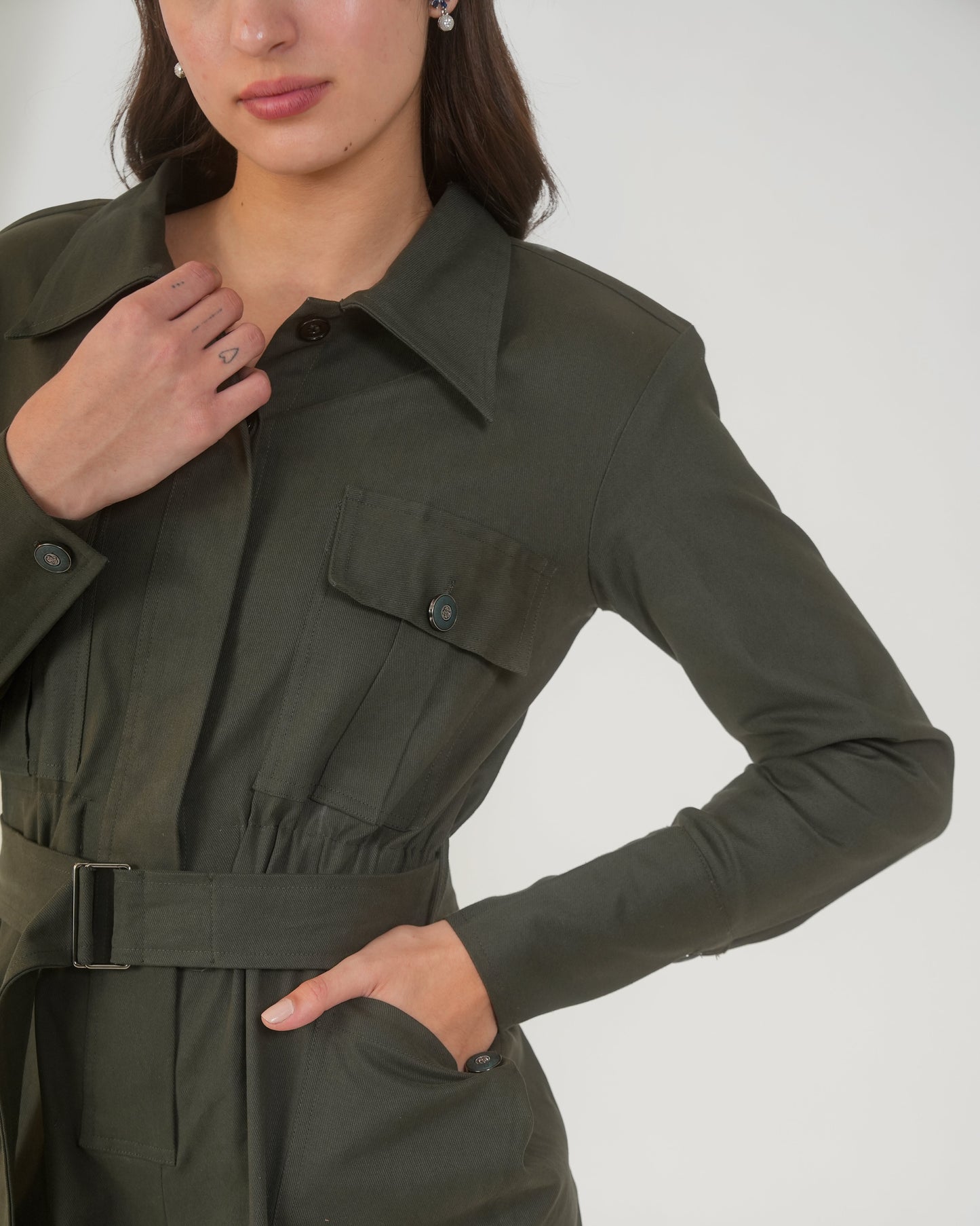 Moon Olive Short Jumpsuit