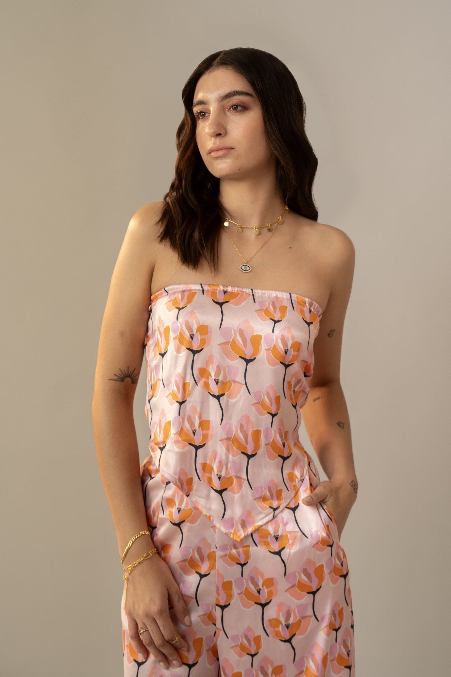Moon Lotus Satin Cord Set