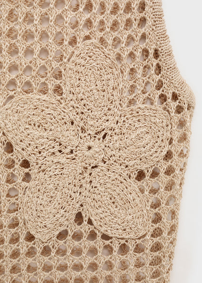Floral Embroidered Crochet Top