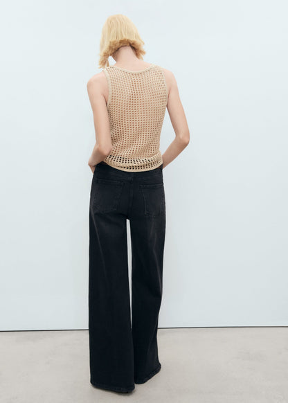 Floral Embroidered Crochet Top