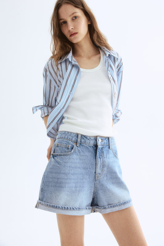 High-Waisted Denim Shorts