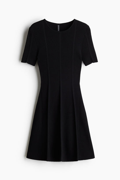 Rib Knit Flared Dress