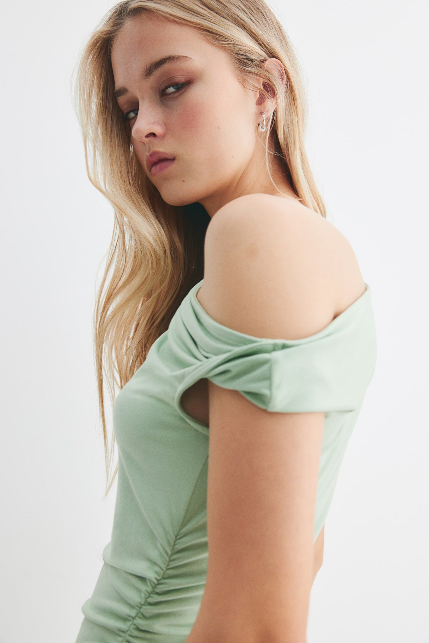 One Shoulder Dress With Twist Detail