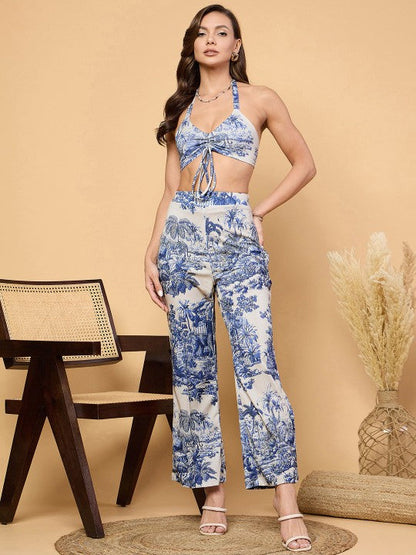 Ava Halter Neck Front Tie-up Coord Set