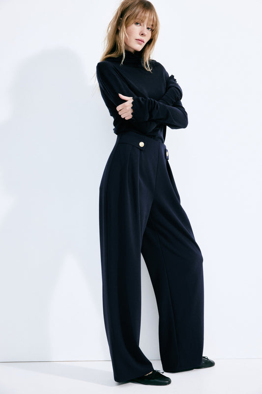 Navy Jersey Trousers