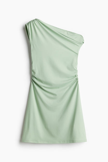 One Shoulder Dress With Twist Detail