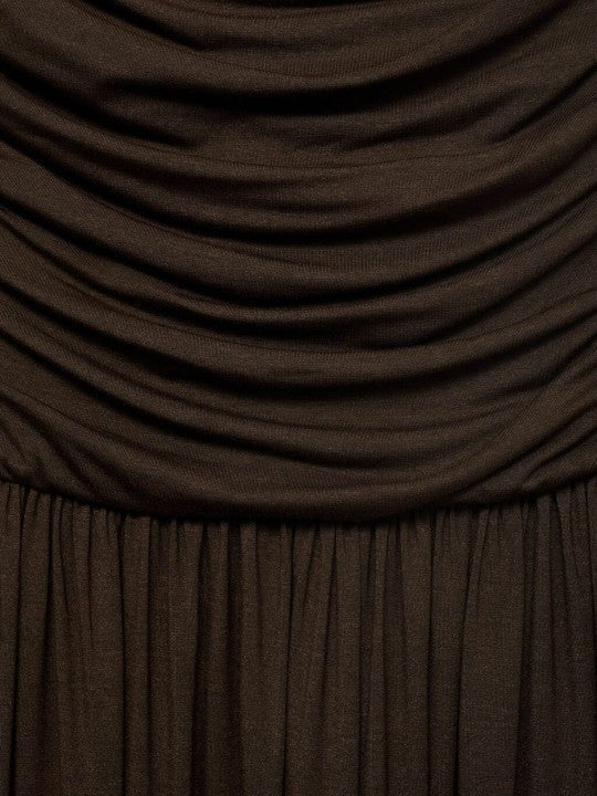 Ruched Strapless Bandeau Maxi Dress