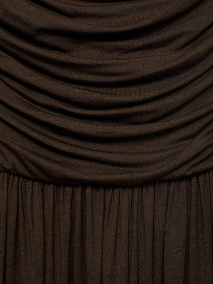 Ruched Strapless Bandeau Maxi Dress