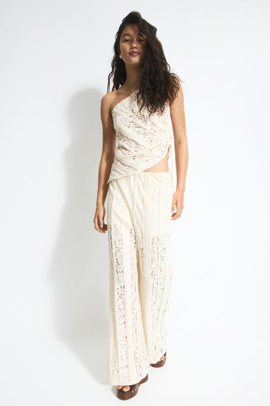 Lace Co-Ord Set In Cream
