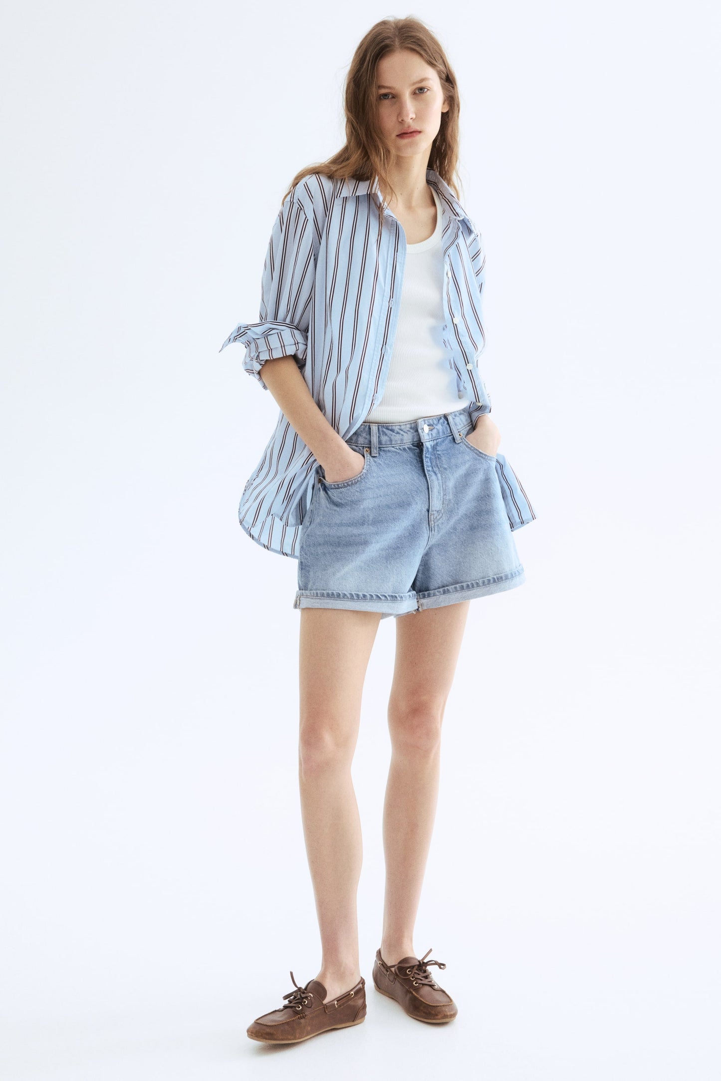 High-Waisted Denim Shorts