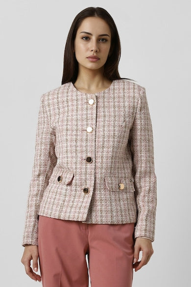 Elegant Checked Blazer