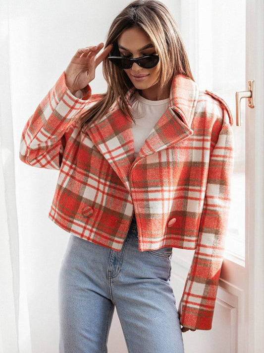 Briana Checked Single Breasted Overcoat