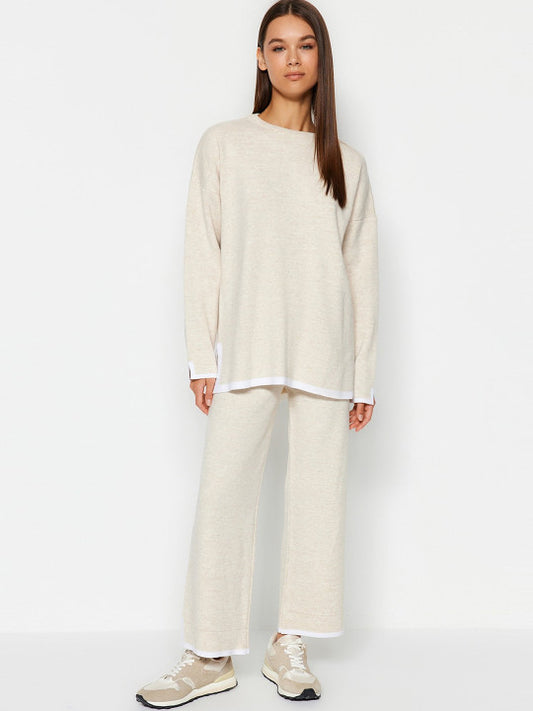 Knitted Sweater And Trouser Set