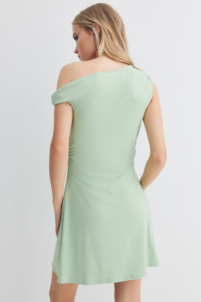 One Shoulder Dress With Twist Detail