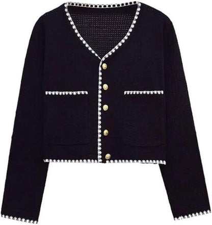Eloise V-Neck Acrylic Cardigan Sweater