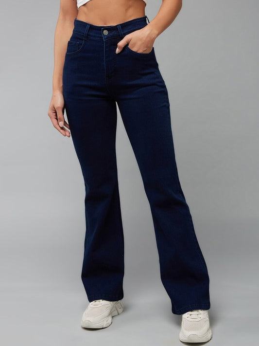 Navy Blue Bootcut Shaping High-Rise Stretchable Jeans