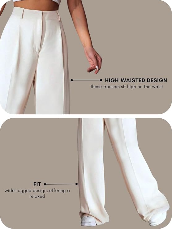 Rosalia Straight Fit Ankle Length White Pants