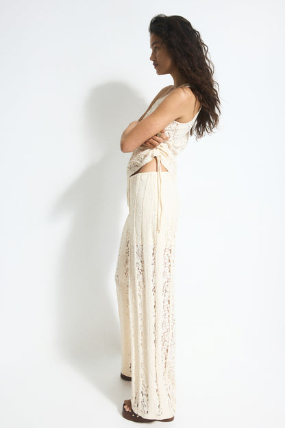 Lace Co-Ord Set In Cream