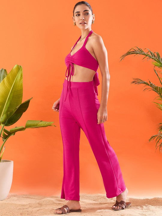 Ava Halter Neck Front Tie-up Coord Set