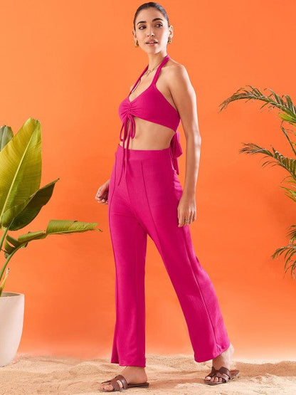 Ava Halter Neck Front Tie-up Coord Set