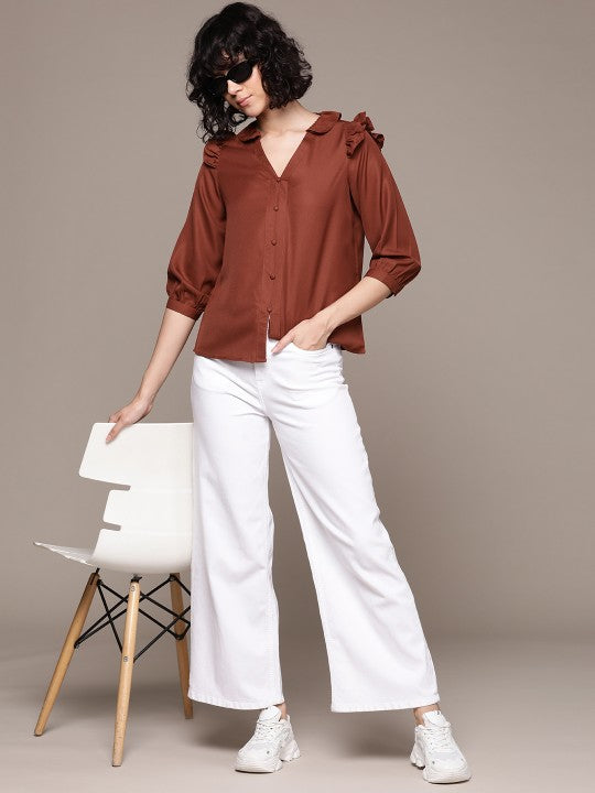 Zuri Pure Cotton Solid Blouson Top