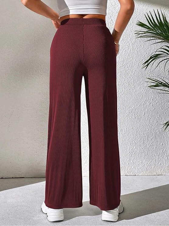 High-Waisted Ribbed Pants