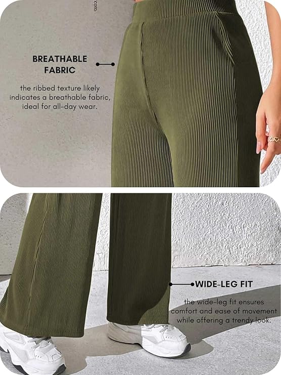 High-Waisted Ribbed Pants