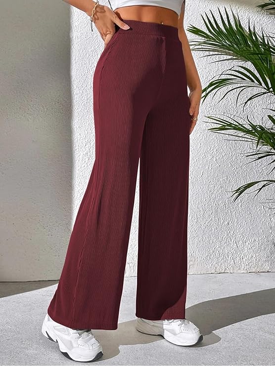 High-Waisted Ribbed Pants