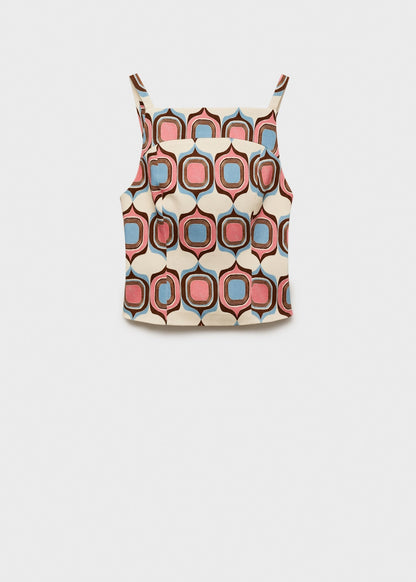 Printed Boat Neck Top And Skirt Co-Ord Set