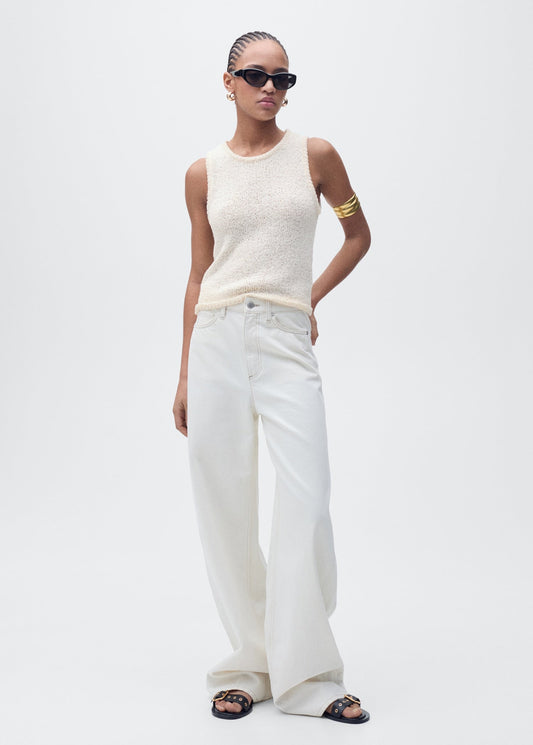 Cream Crochet Top