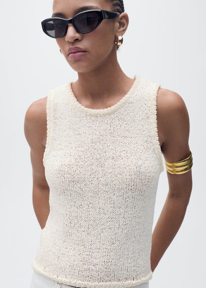Cream Crochet Top