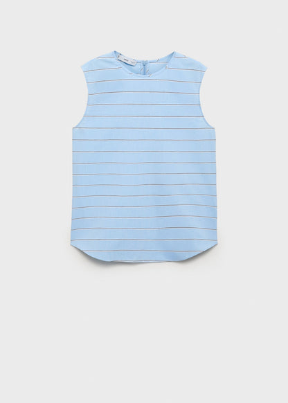 Blue Striped Top And Skirt Co-Ord Set