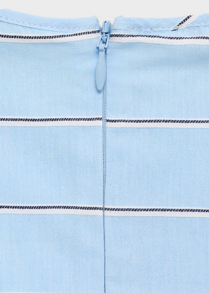Blue Striped Top And Skirt Co-Ord Set