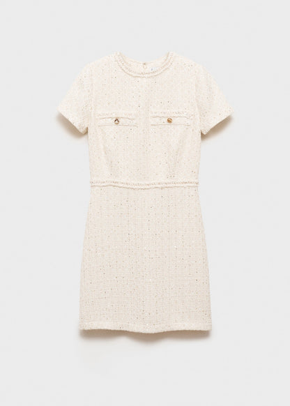 Cream Tweed Dress