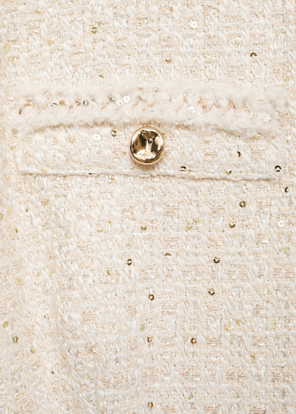 Cream Tweed Dress