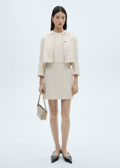 Tweed Jacket With Jewel Buttons
